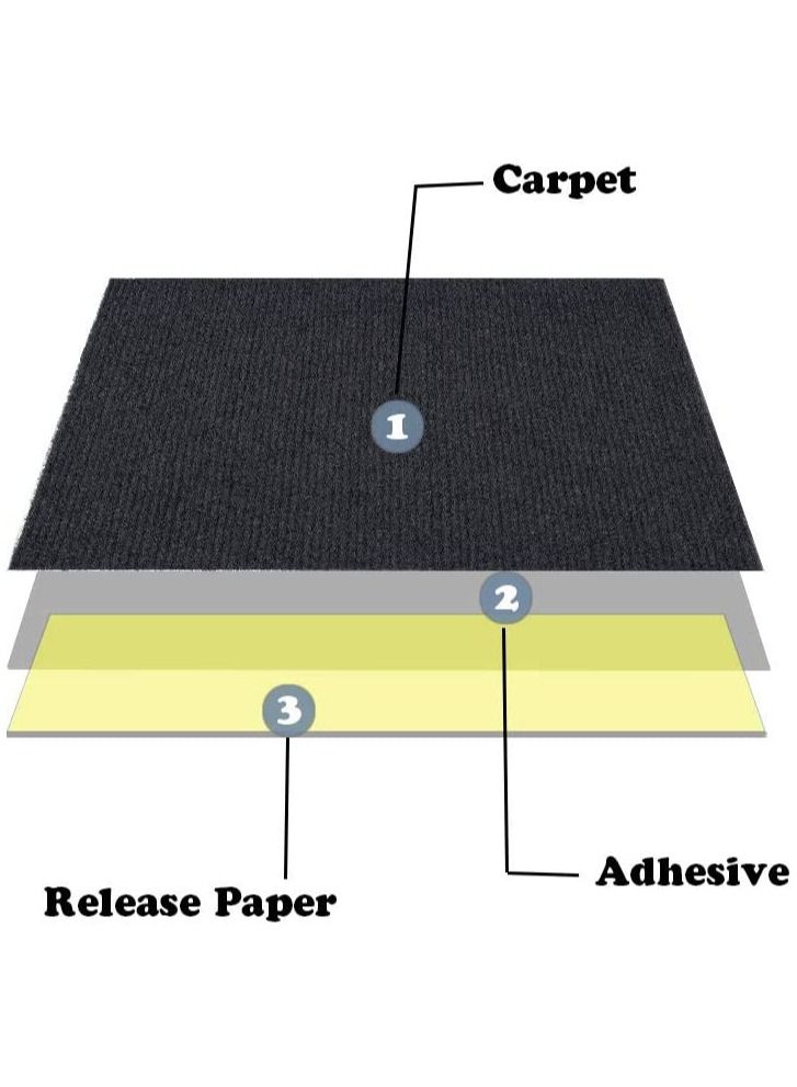 Cool Baby COOLBABY Self-Adhesive Carpet Tiles - Easy to Install, Mix & Match Colors, Ribbed Texture - 10 Tiles(30x30CM, Square, Black）  - Image 3