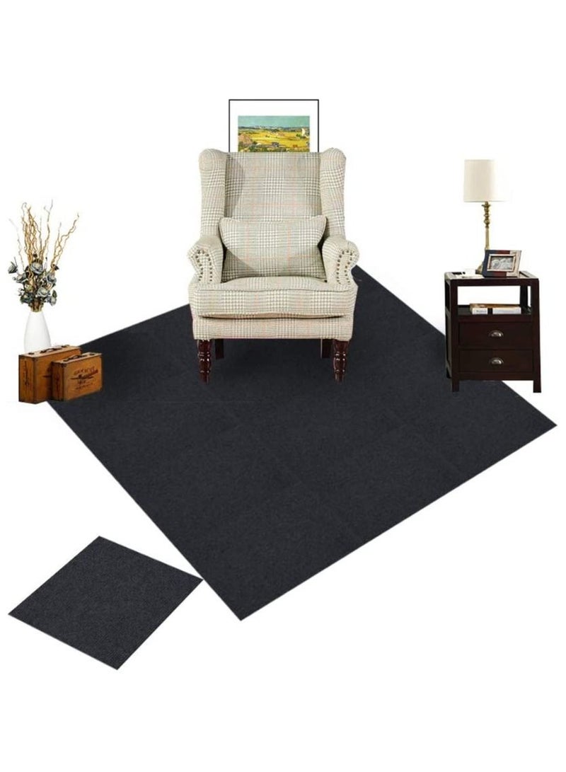 Cool Baby COOLBABY Self-Adhesive Carpet Tiles - Easy to Install, Mix & Match Colors, Ribbed Texture - 10 Tiles(30x30CM, Square, Black）  - Image 4
