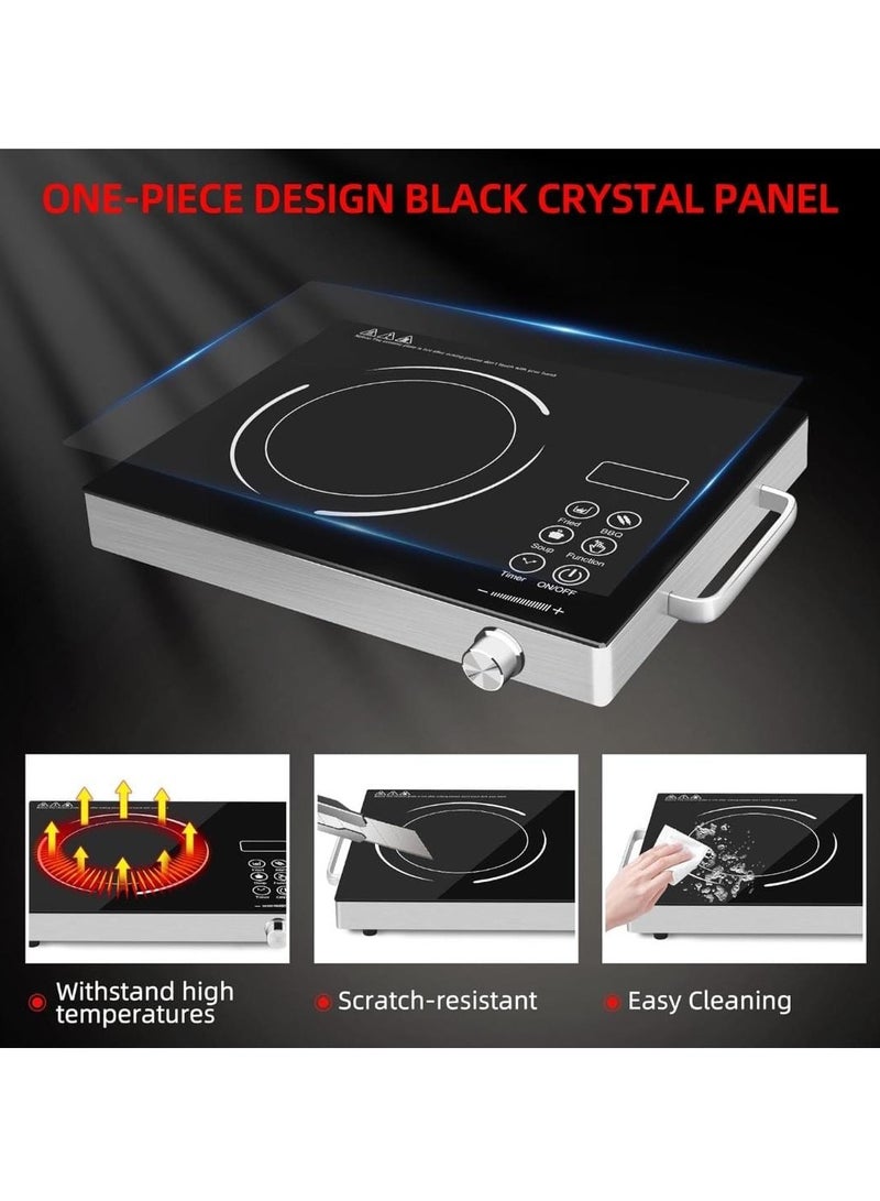 Digital Infrared Cooker, Single Infrared Burner Cooker with Adjustable Temperature, Multi-Function Cooking Hob with Button Control, 180-Min Timer for Hot Pot, Frying, Stir Fry, BBQ, Soup & More  - Image 4
