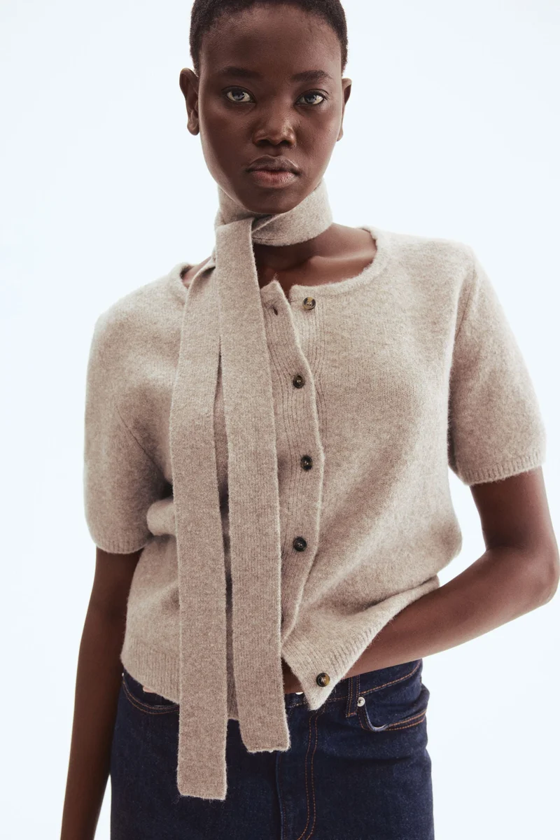 H&M Scarf-detail cardigan