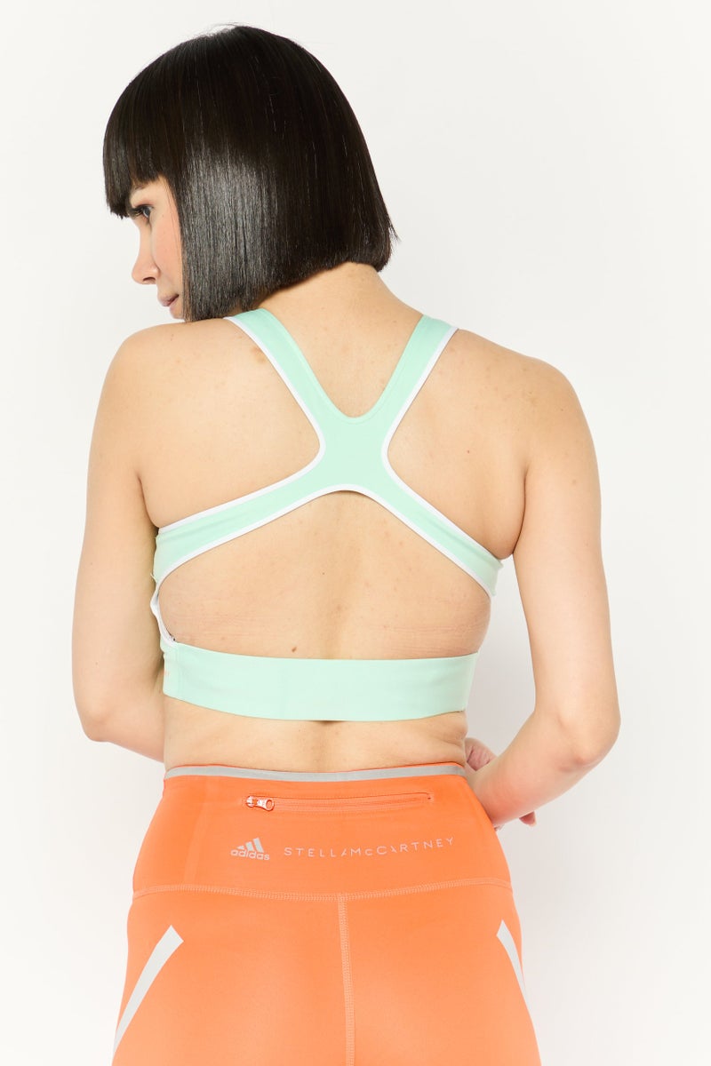 Adidas تي شيرت قصير رياضي نسائي بشعار العلامة التجارية، أخضر - Image 4