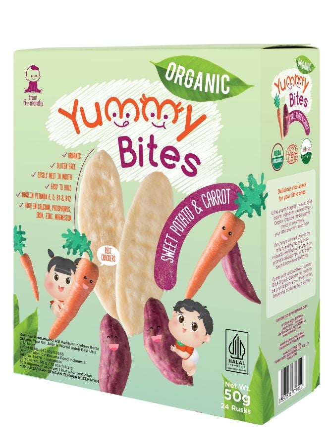 Yummy Bites Organic Carrot And Sweet Potato Rice Crackers - Image 3