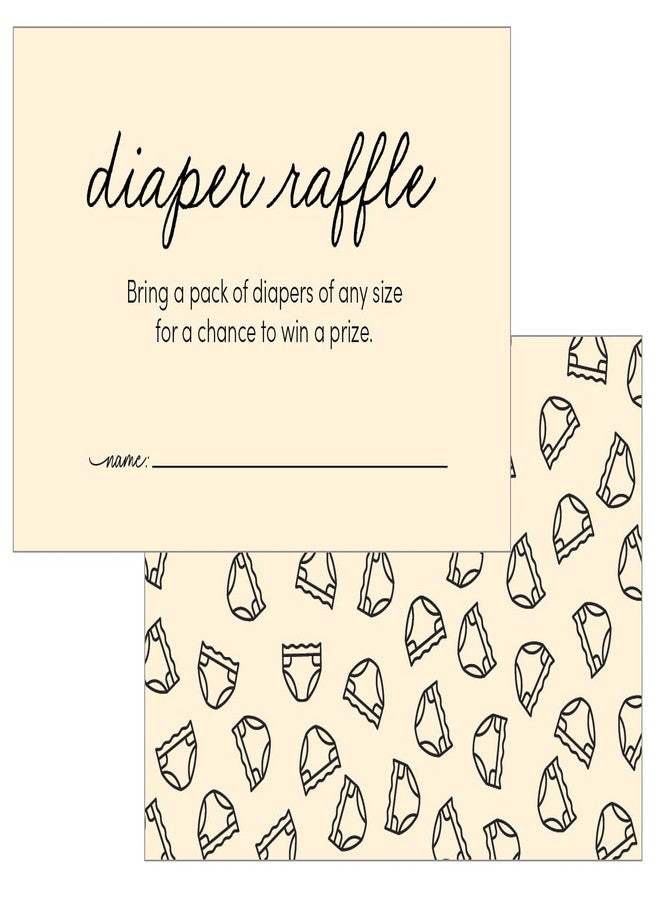Lil' Labels Diaper Raffle Tickets, Enter to Win Drawing Baby Shower Game, Gender Reveal Party Prize, Made in the USA, 3.5 x 2 - Pack of 50 (Cream Color, Small) - Image 1