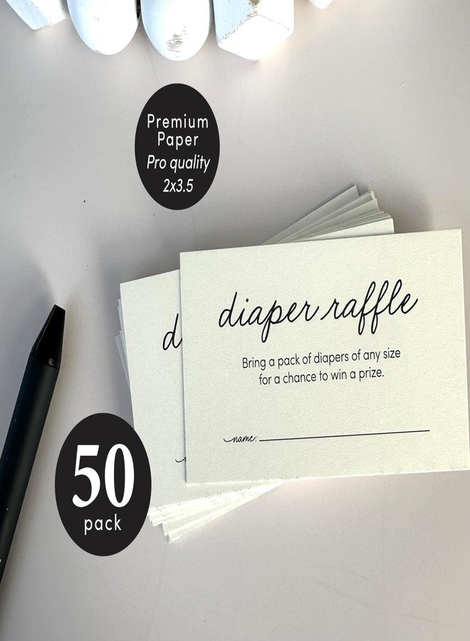 Lil' Labels Diaper Raffle Tickets, Enter to Win Drawing Baby Shower Game, Gender Reveal Party Prize, Made in the USA, 3.5 x 2 - Pack of 50 (Cream Color, Small) - Image 3
