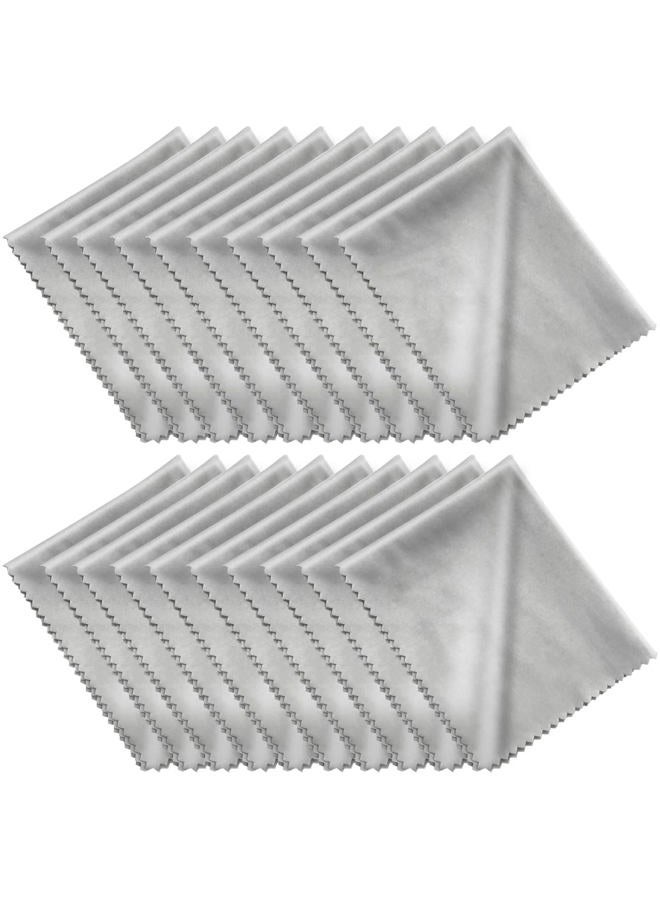 CKANDAY Microfiber Cleaning Cloths (6"x7") 20 Pack in Individual Vinyl Pouch, Glasses Cleaning Cloth for Eyeglasses Phone Screens Electronics Camera Lens Delicate Surface, Large Lint Free Fiber,Gray - Image 1