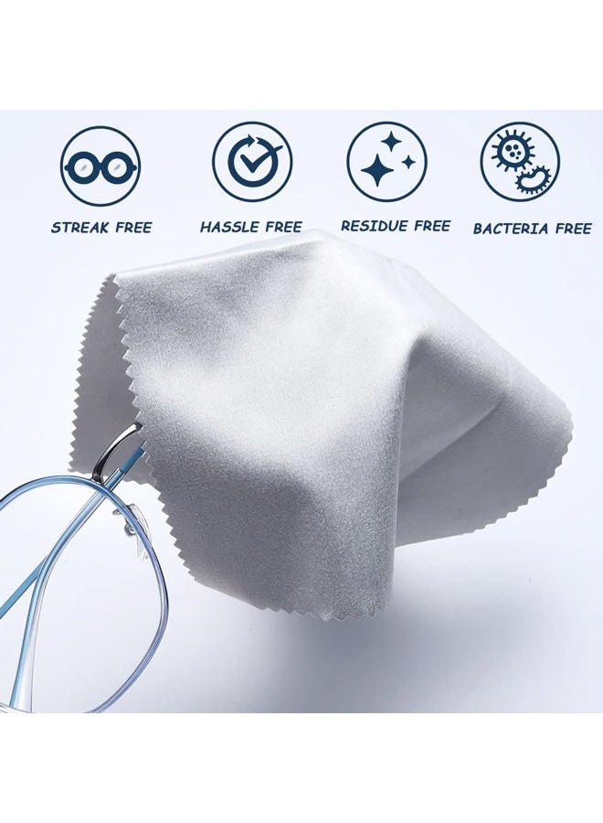 CKANDAY Microfiber Cleaning Cloths (6"x7") 20 Pack in Individual Vinyl Pouch, Glasses Cleaning Cloth for Eyeglasses Phone Screens Electronics Camera Lens Delicate Surface, Large Lint Free Fiber,Gray - Image 4