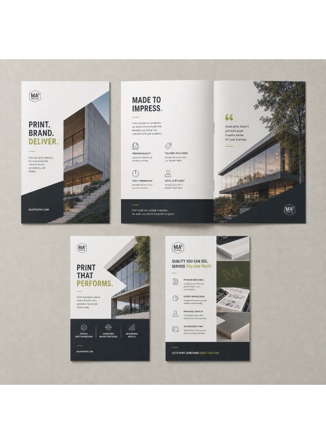 🎉 Business Promotion Combo | Large A4 Brochures (50pcs) + A5 Glossy Flyers (100pcs) | Fast 48-Hour Delivery - Image 1