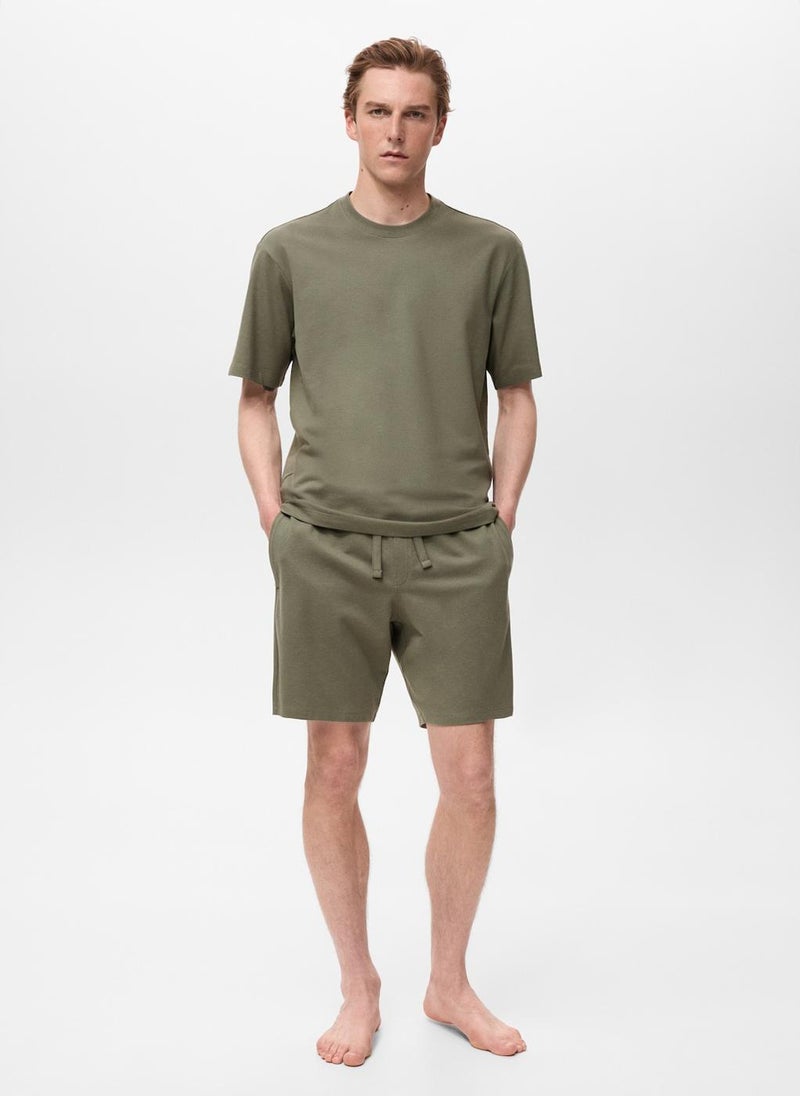 Mango Man Casual Cotton Pyjama Pack Shorts  - Image 4
