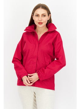 Trespass Women Embroidered Logo Windbreaker Jacket, Dark Pink  - Image 1