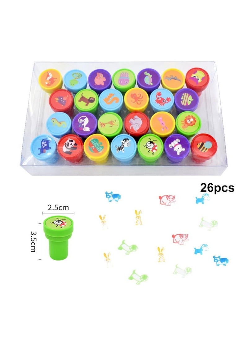 26 Pieces Animals Stamps for Kids, Self-Ink Stampers Toys, Farm Animal Series Stamps for Children Crafts Party Favor, School Prizes, Birthday Gift, Learn Props - Image 2
