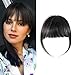 Shinon Clip in Bangs Natural Real Human Hair Flat Bangs Fringe Hair Bangs Fashion Clip in Wispy Hair Extension (Flat Bangs with Temples,Black Brown) - Image 2