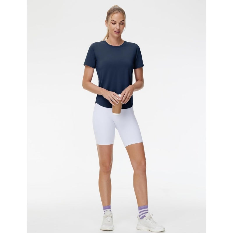 The Gym People Women's Workout T-Shirts Breathable Soft Athletic Tee Tops For Gym, Fitness, Running Cotton Blend Available In Multiple Colors Lightweight And Stretchy - Image 3