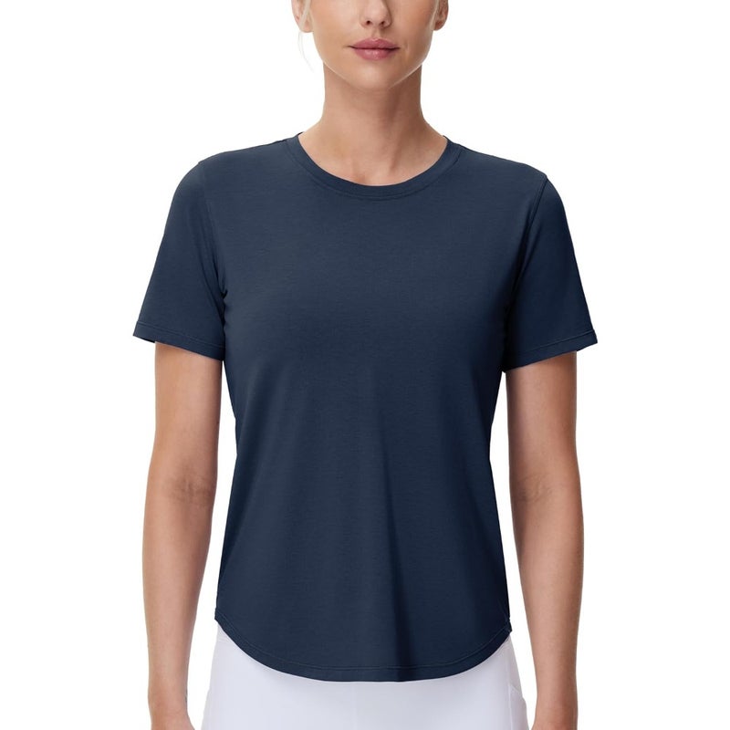 The Gym People Women's Workout T-Shirts Breathable Soft Athletic Tee Tops For Gym, Fitness, Running Cotton Blend Available In Multiple Colors Lightweight And Stretchy - Image 4