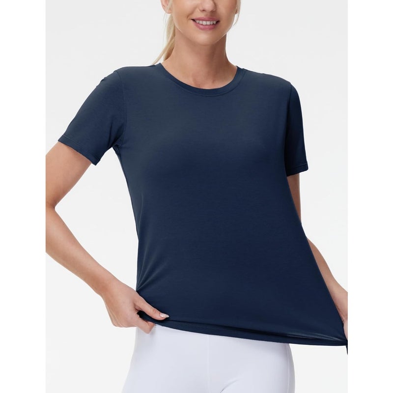 The Gym People Women's Workout T-Shirts Breathable Soft Athletic Tee Tops For Gym, Fitness, Running Cotton Blend Available In Multiple Colors Lightweight And Stretchy - Image 5