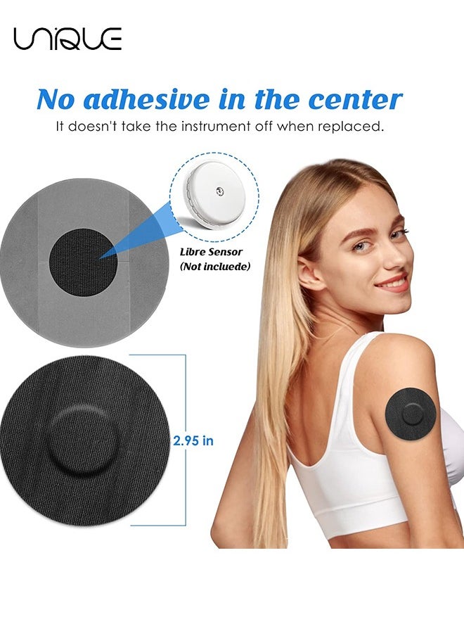 Unique Freestyle Adhesive Patch, 25 PCS Good for Libre– Enlite – Guardian –Pre-Cut Back Paper Waterproof Libre2/3 Sensor Covers（Black）  - Image 2