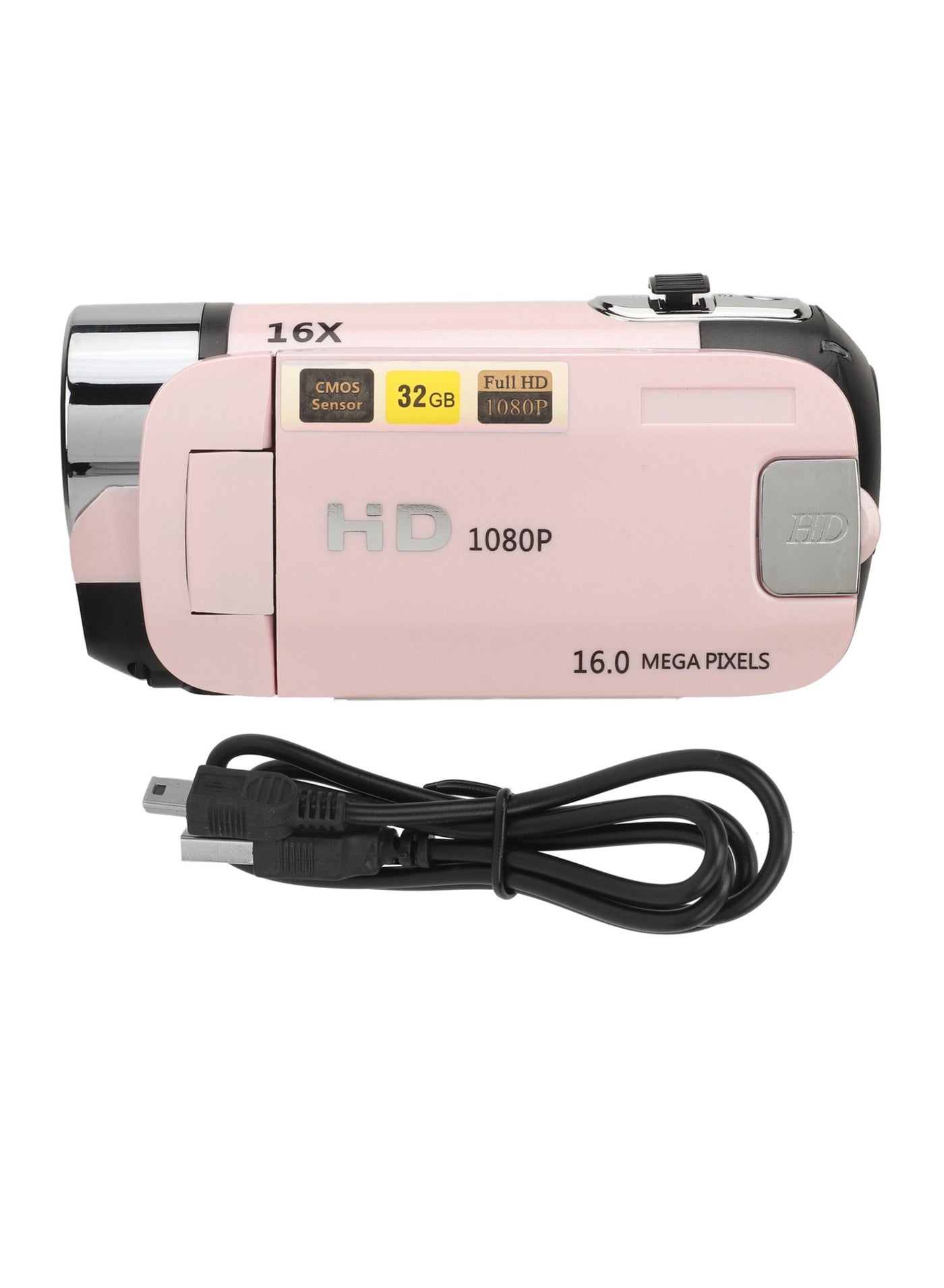 AROAQ D90 Digital Camera, 1080P 16MP Handheld Video Camera With 2.4inch Rotatable Screen, Portable Durable HD Video Recorder With Fill Light For Vlogging Traveling Recording, (1pc, Pink)
