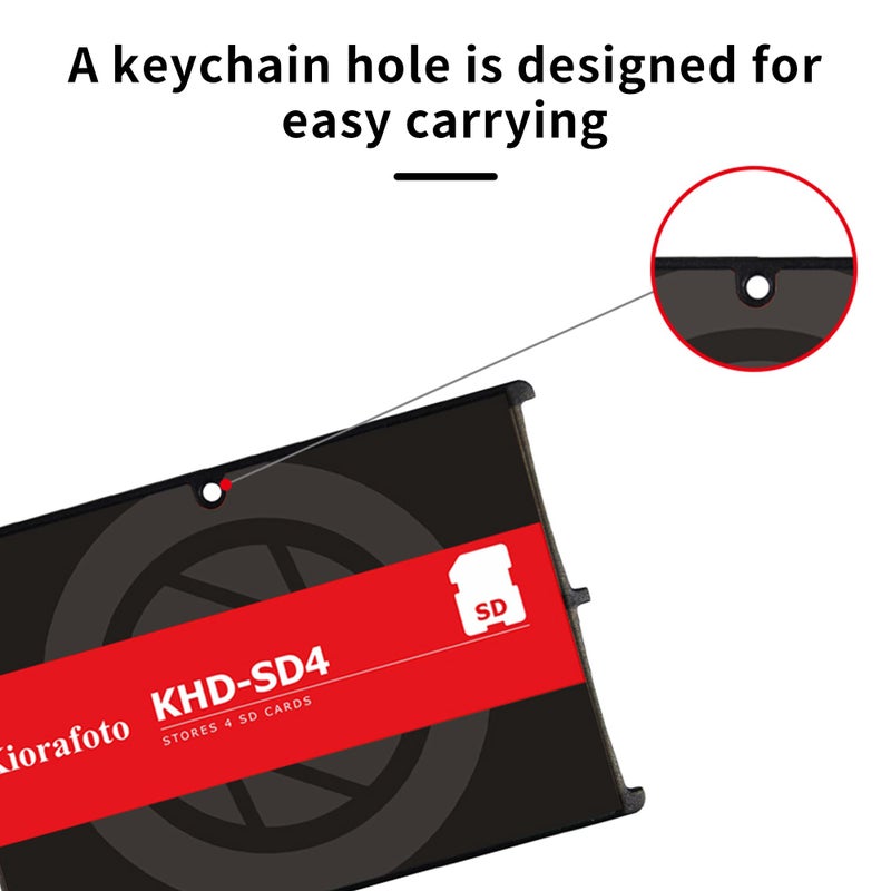 Kiorafoto KHD-SD4 Easy Carry 4 Slots Slim Credit Card Size Lightweight Portable SD Memory Card Case Storage Keeper Holder Protector for 4 SD SDHC SDXC Cards - Image 5