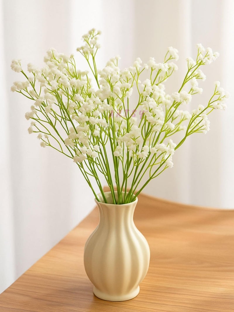 ARTSY Artificial Flowers for Decoration Baby Breaths Flower Bunch for vase/Pot, Home/Office Decor, Gift, Artificial Plant, Craft, Without vase, Pack of 3 Piece, 4 Branches Each, 55 cm Height, White - Image 1