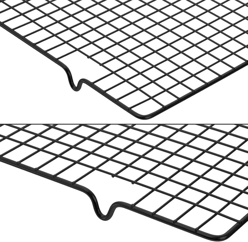 Tebery حزمة 2 من رفوف الطهي الثقيلة السوداء، 16" × 10" شبكة خبز وتبريد غير لاصقة للشواء والطهي والشواء والتجفيف - Image 3