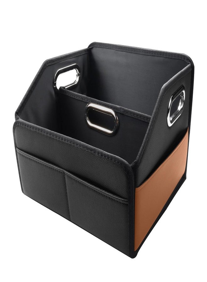 Noaman Car Organizer - 2025 Upgraded Leather Car Storage Organizer for Front Back Seat or Floor with 3 Metal Handles 6 Apartments, Multipurpose Car Organizers and Storage Black. - Image 1