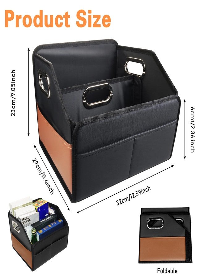 Noaman Car Organizer - 2025 Upgraded Leather Car Storage Organizer for Front Back Seat or Floor with 3 Metal Handles 6 Apartments, Multipurpose Car Organizers and Storage Black. - Image 3