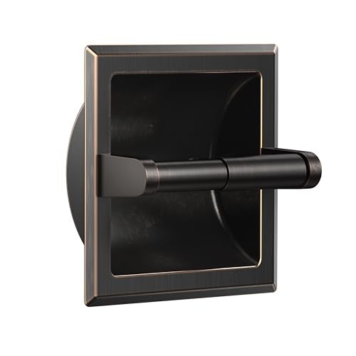 FORIOUS Recessed Toilet Paper Holder Stainless Steel Durable Tissue Roll Holder Wall Mount for Bathroom Space Saving Design with Mounting Bracket in Wall Toilet Paper Dispenser Oil Rubbed Bronze