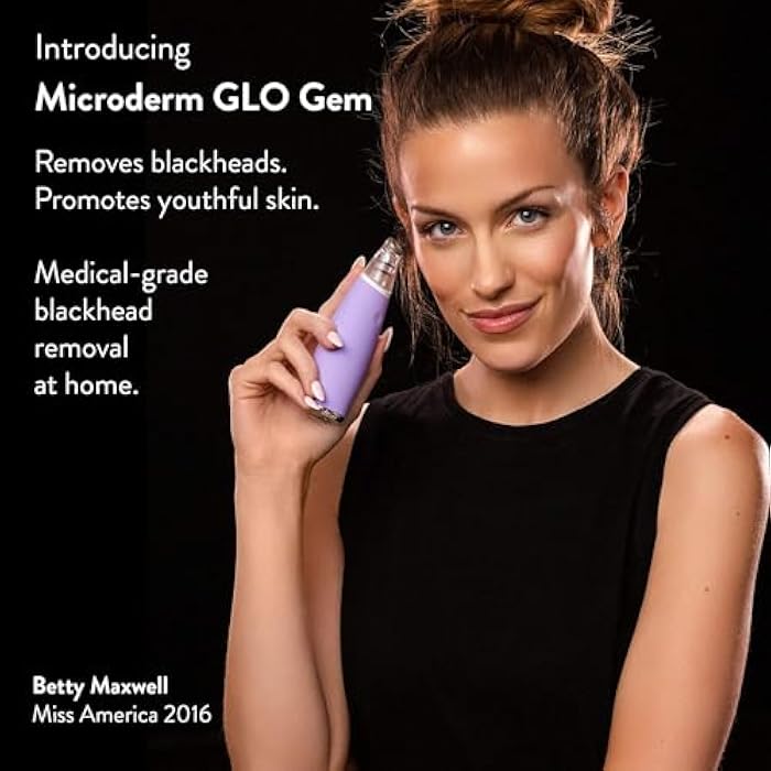 Microderm GLO GEM Diamond Microdermabrasion and Suction Tool - Blackhead Remover Pore Vacuum Advanced Facial Treatment Machine - Anti Aging Wrinkle Care for Collagen Production & Acne Scars (Purple) - Image 3