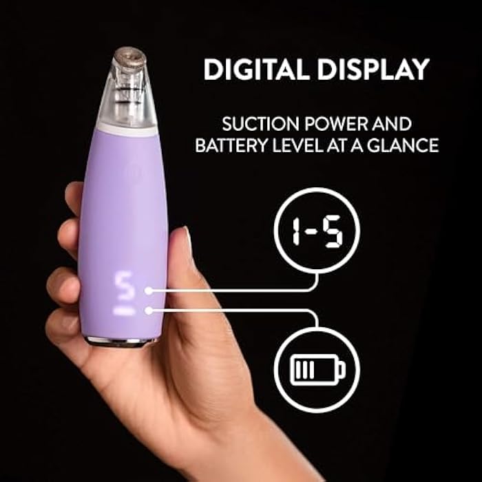 Microderm GLO GEM Diamond Microdermabrasion and Suction Tool - Blackhead Remover Pore Vacuum Advanced Facial Treatment Machine - Anti Aging Wrinkle Care for Collagen Production & Acne Scars (Purple) - Image 2