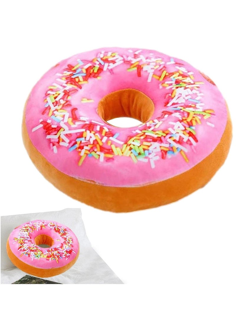 Bluejw - 3D Doughnut Throw Pillow Cosy Seat Back Stuffed Pillow Cushion Round Food Shaped Pillow for Living Room Bedroom Home Decor - Image 1