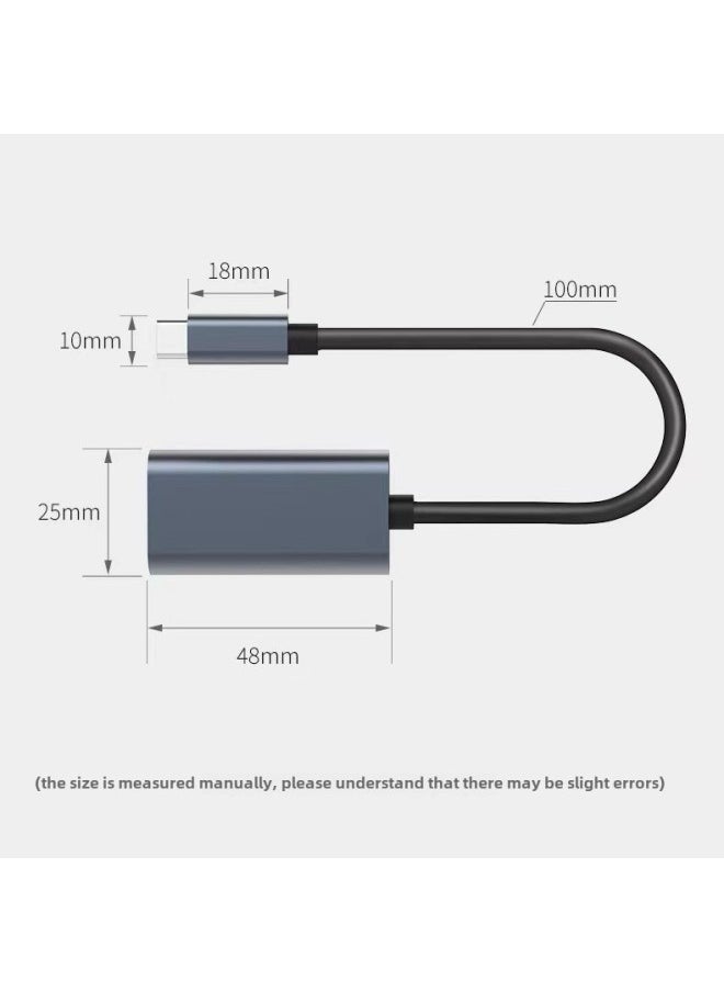 Generic - Type-C To HDMI Converter Type-c To HDMI Cable Mobile Phone Computer TV Screen Converter-Color:Type-c To Hdmi (4k30hz) High Gloss Aluminum Shell Black - Image 1