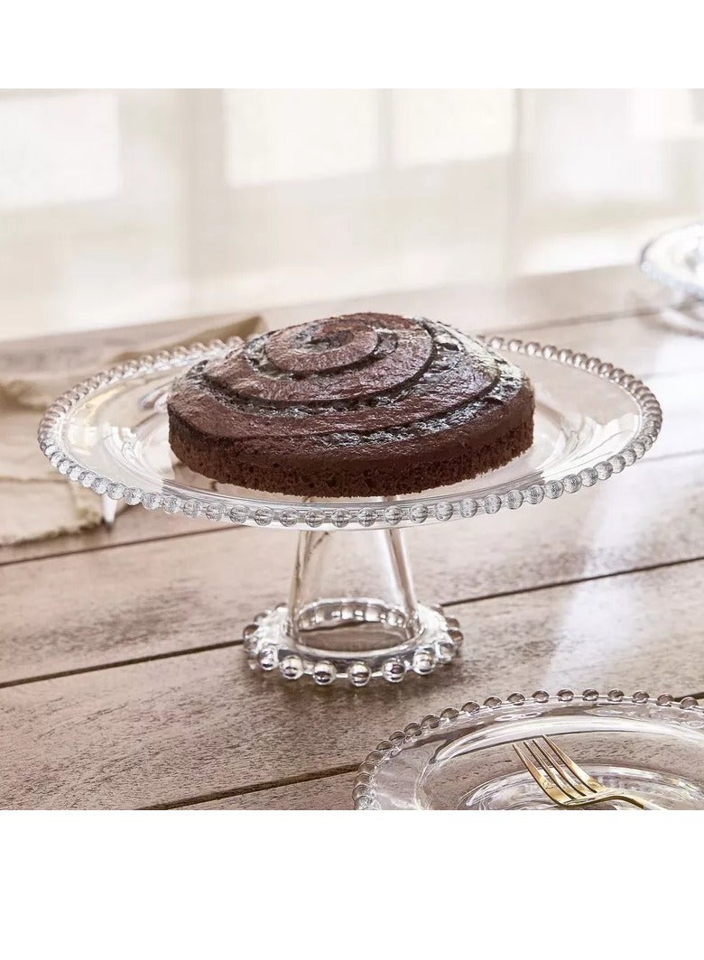Home Box Merriam Beaded Cake Stand with Pedestal 30.5 cm  - Image 1