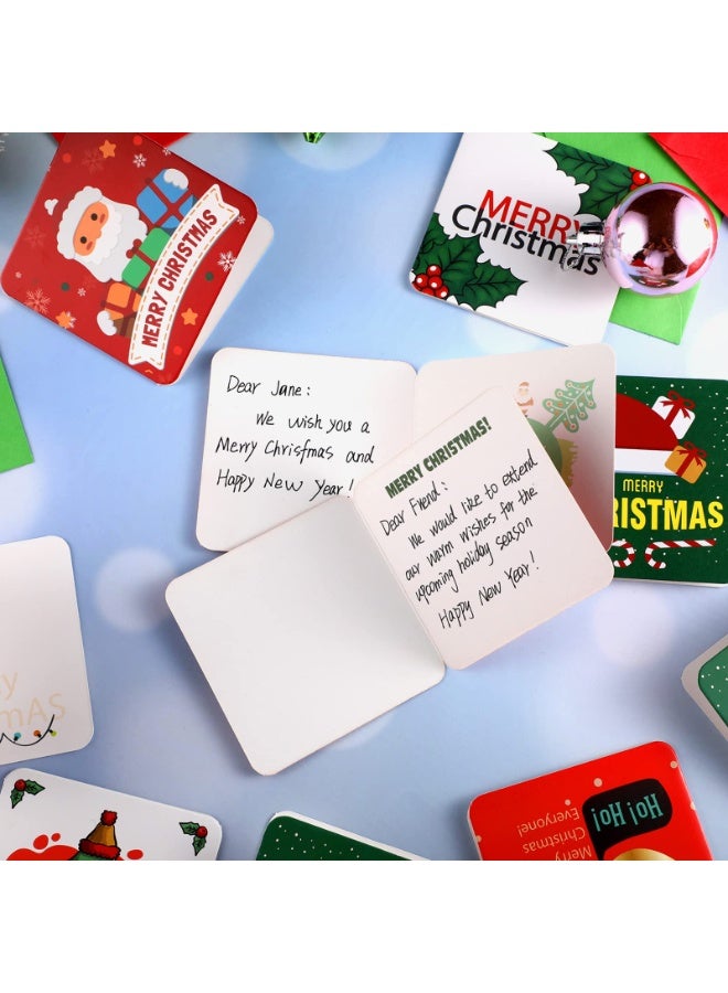 Chielor Mini Christmas Greeting Cards, 48 Pieces 2.7 x 2.7 Inch Cute Christmas Cards with Envelopes for Children, Friends, Parent - Image 4