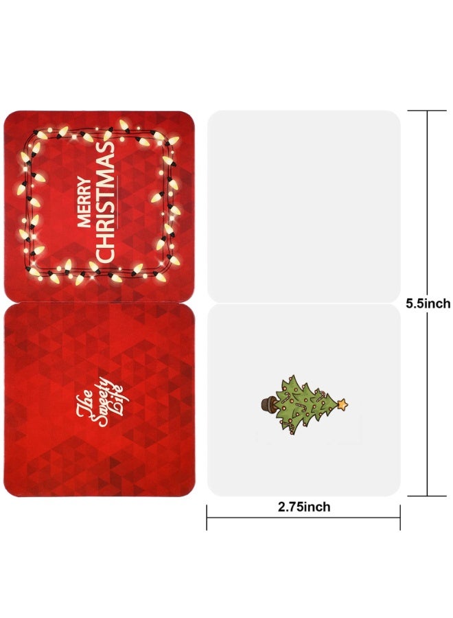 Chielor Mini Christmas Greeting Cards, 48 Pieces 2.7 x 2.7 Inch Cute Christmas Cards with Envelopes for Children, Friends, Parent - Image 2