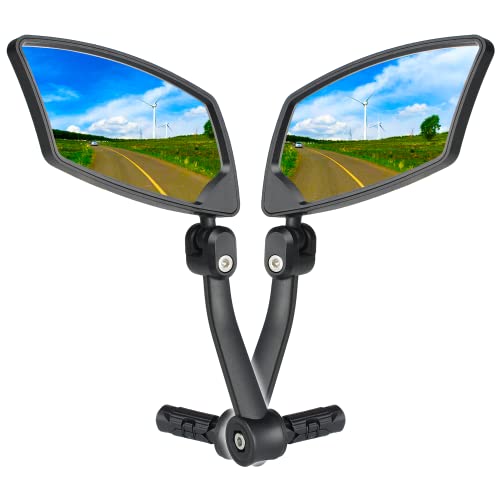 BriskMore Bar End Bike Mirrors 1 PAIR, High–Definition Convex Scratch Resistant Glass Lens E-Bike Mirror,Safe Rearview Mountain Bike Mirror for Left and Right Side BT-018 - Image 1