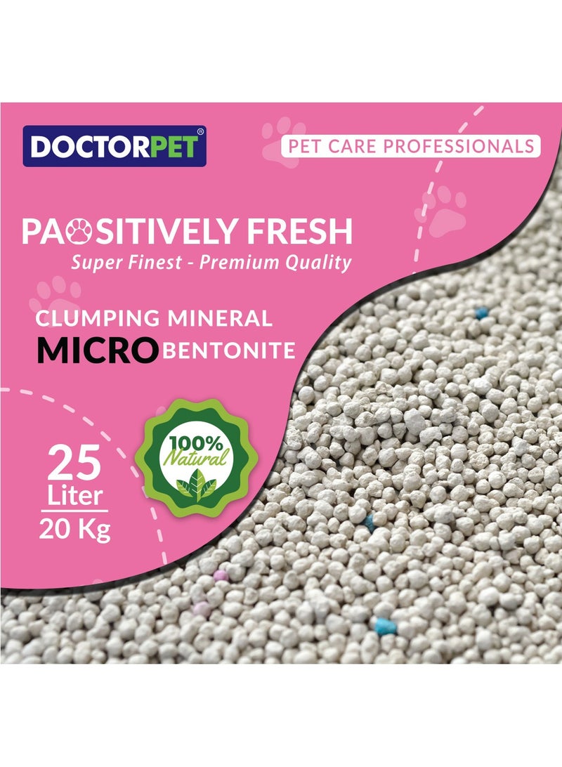 DOCTERPET Doctor Pet Cat Litter Baby Powder 25L – 100% Natural Clumping Bentonite,Scented, Ultra Absorbent,Easy Scooping, Dust-Free, Odor Control, Easy Scooping, Hypoallergenic & Non-Stick Paw Formula - Image 4