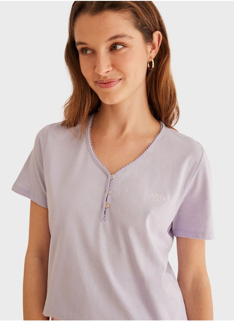 women'secret - Paisley Printed Capri Pyjama Set - Image 1