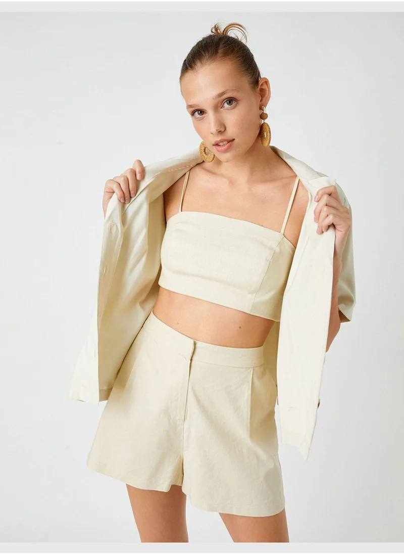 KOTON Pleated Linen Shorts