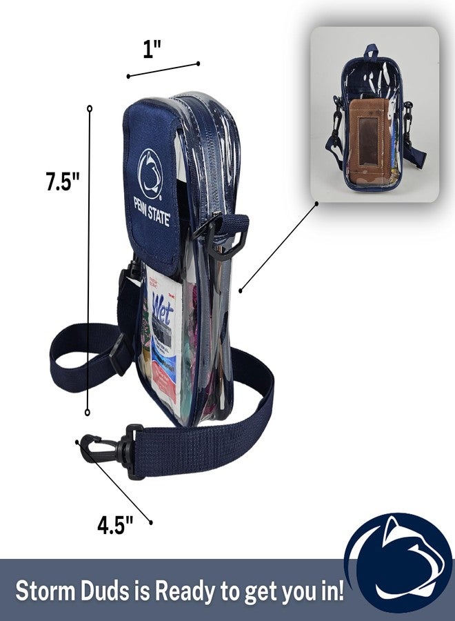 Storm Duds Penn State University Mini Stadium Bag Convenient & Compact Hands-Free 7.5 Inch Clear Crossbody Pouch for Valuables – For Games, Graduations, Concerts – NCAA Security Approved - Image 3