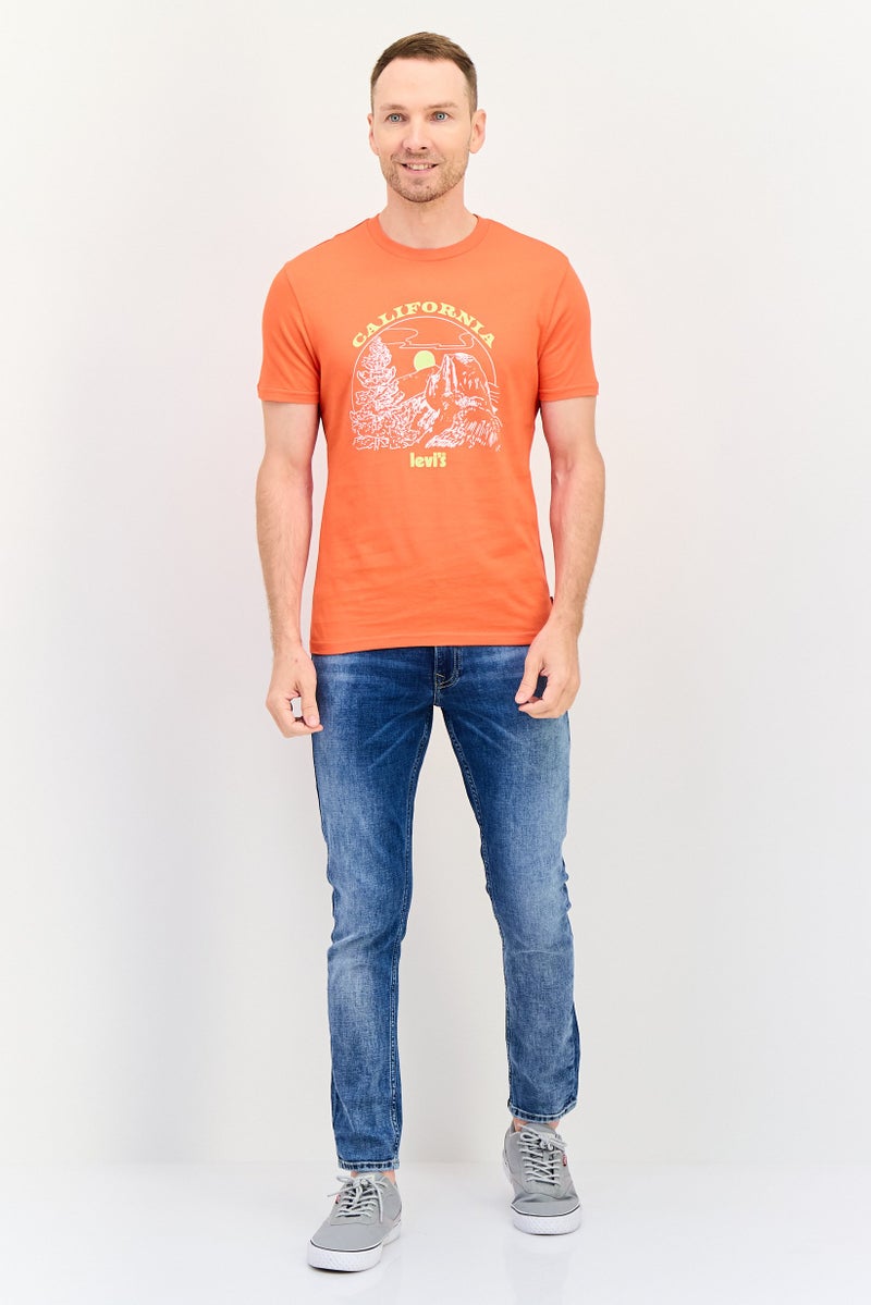 Levi's تي شيرت رجالي بأكمام قصيرة وياقة دائرية بطباعة جرافيك، أحمر - Image 4