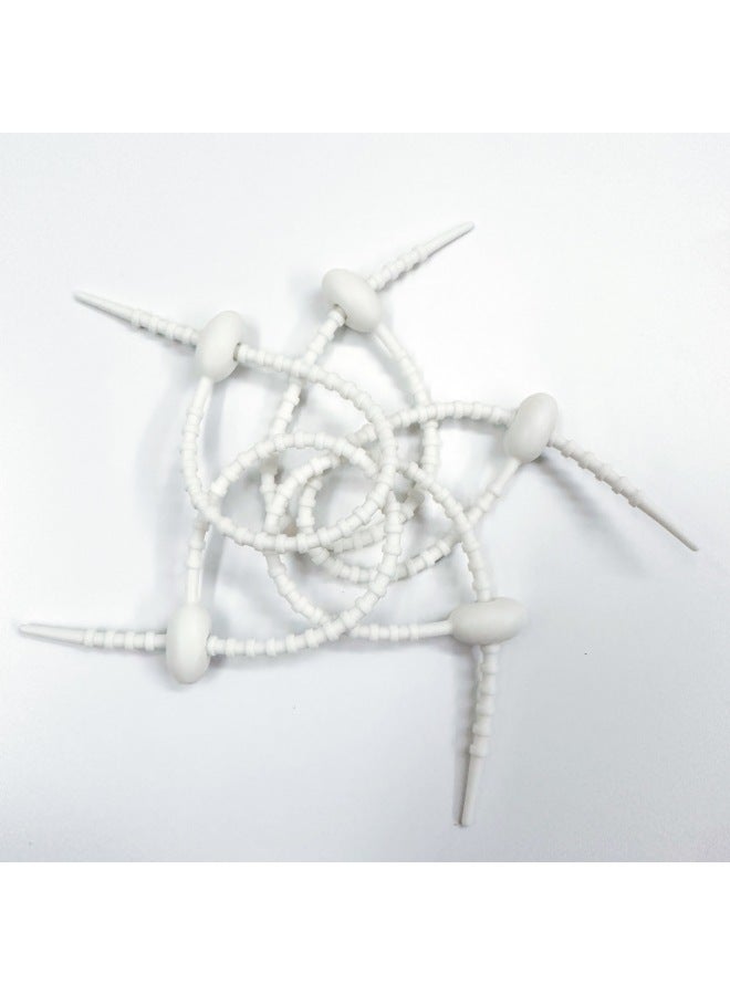 Loquat 220mm Tadpole Self-locking Data Cable Tie Storage Belt DIY Keychain Jewelry Blind Box Fashion Play Pendant Manufacturer-Color:White (21.5cm) - Image 1