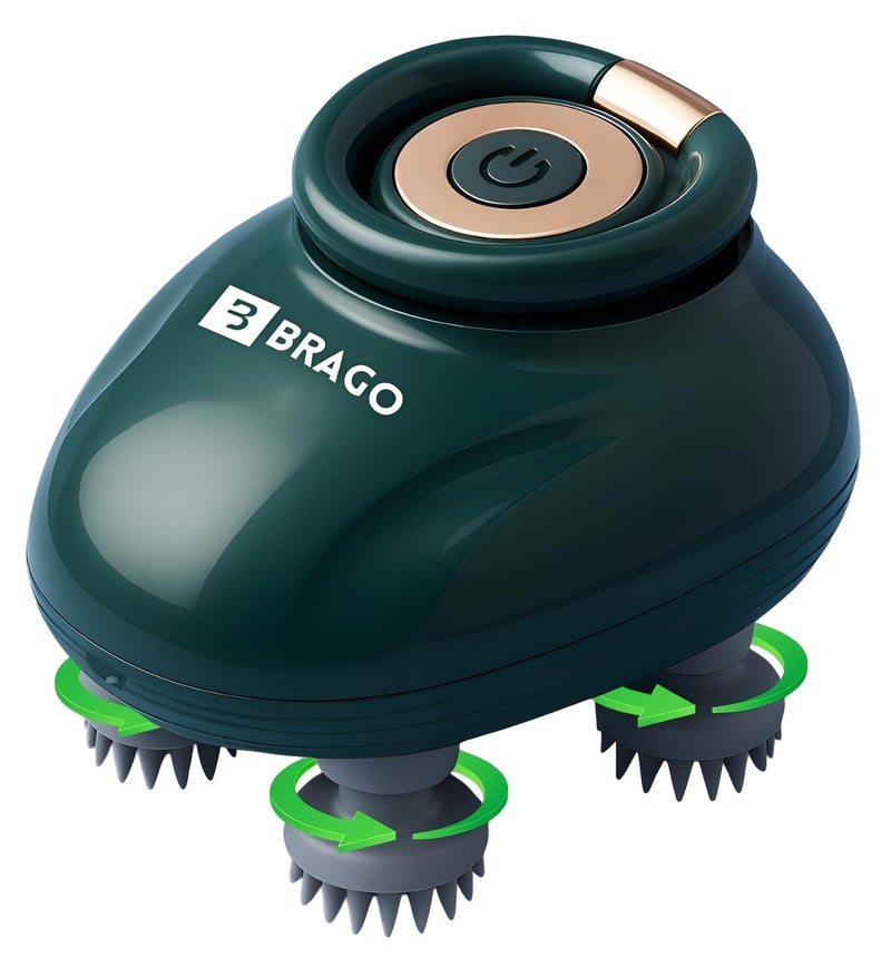 Brago Elevate Scalp Massager | Head Massager for Scalp | Hair Massager for Hair Growth | 96 Silicone Kneading Nodes with Red Light Therapy | Head & Body Massager - Image 1