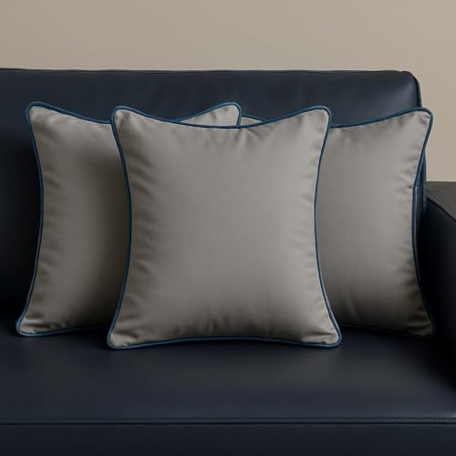 Wakefit Cushion for Sofa | Super Soft Fabric Cushion Pillow, Throw Pillow for Sofa | Premium Fresh Hollow Fibre Filling | 16x16 Inches | Grey | Set of 3 - Image 1