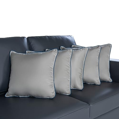 Wakefit Cushion for Sofa | Super Soft Fabric Cushion Pillow, Throw Pillow for Sofa | Premium Fresh Hollow Fibre Filling | 16x16 Inches | Grey | Set of 3 - Image 2