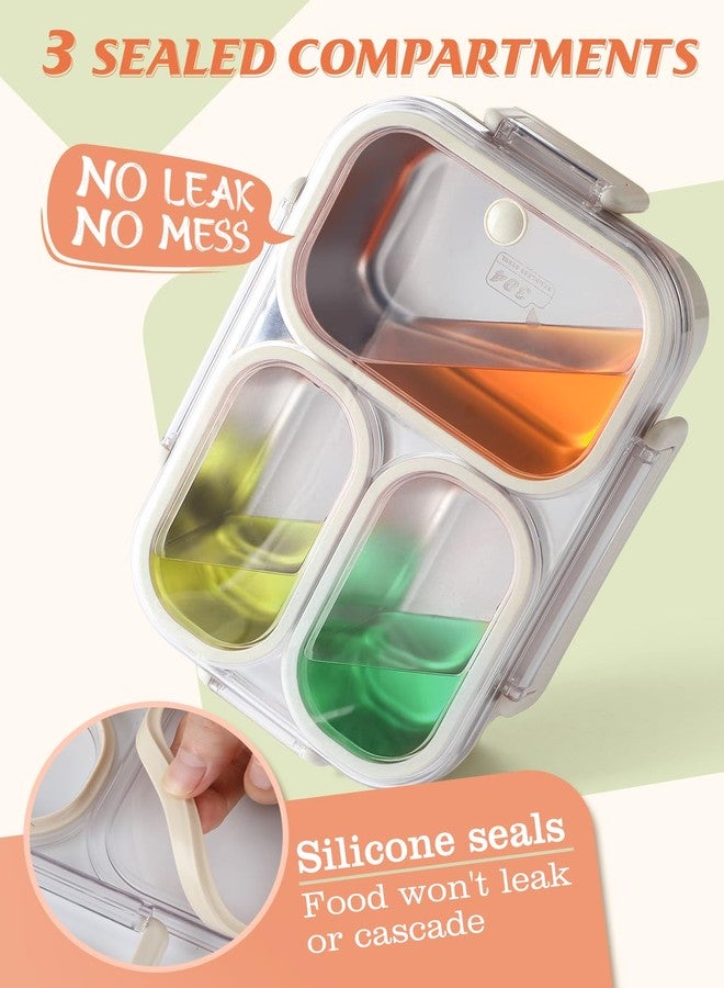 Alphatool Stainless Steel Kids Lunch Box - 25 oz Bento Box with 3 Compartments, 6oz Soup Cup & 3oz Condiment Cup, Leakproof Durable Dishwasher Safe Containers for School Office Travel - Image 2