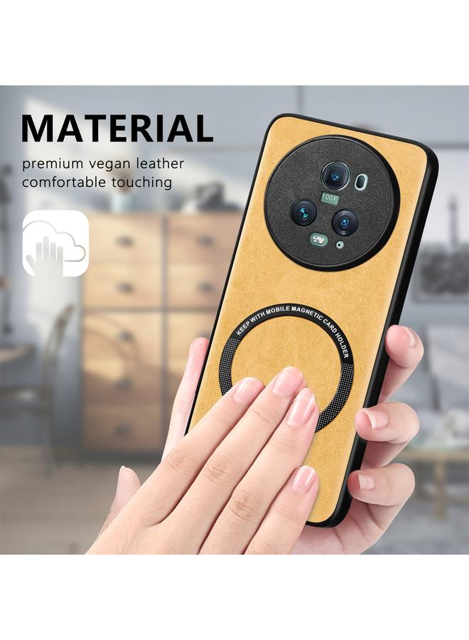 S-TOP Case For Honor Magic 5 Pro Solid Color Skin-feel Leather Back Cover Magsafe Phone Case - Image 4