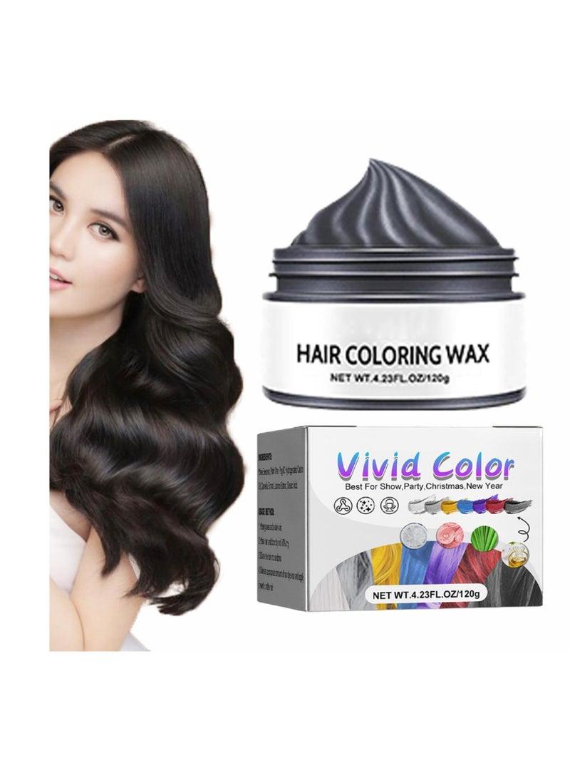 Excefore Temporary Hair Wax, Temporary Hair Color for Dark & Light Hair, Natural Washable Temporary Hair Color, for Kids Girls Women & Men Dark Hair, Party, Cosplay, Festival (Black) - Image 1