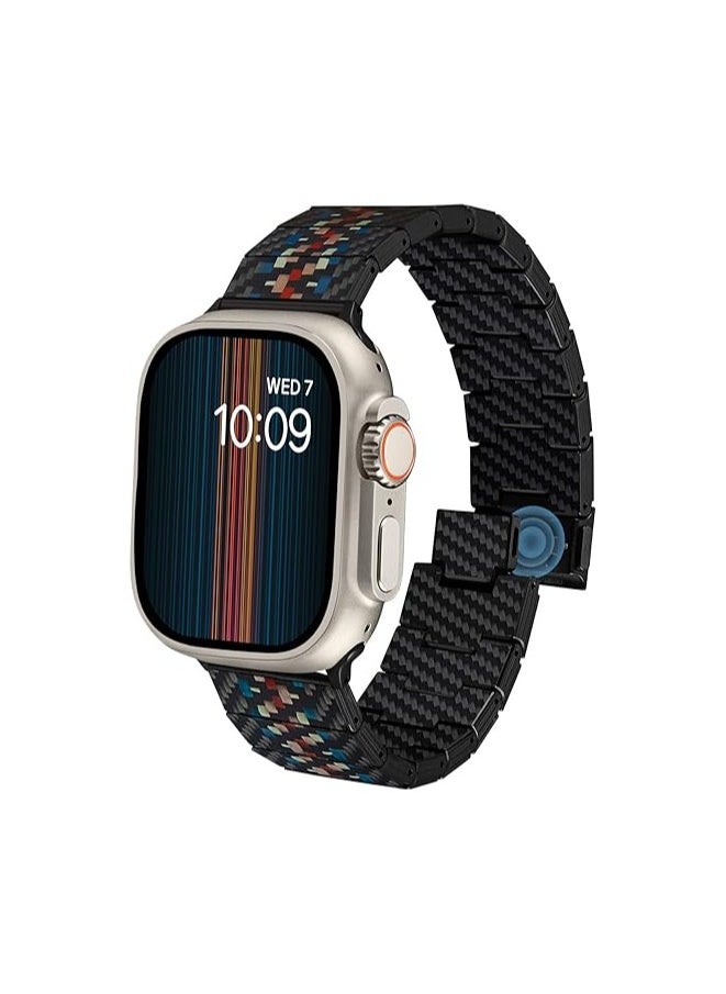 PITAKA - PITAKA Apple Watch Band Compatible with Apple Ultra/SE/9/8/7/6/5/4/3/2/1, Adjustable with Aramid & 100% Carbon Fiber Apple Watch Band - Modern Rhapsody - Image 1