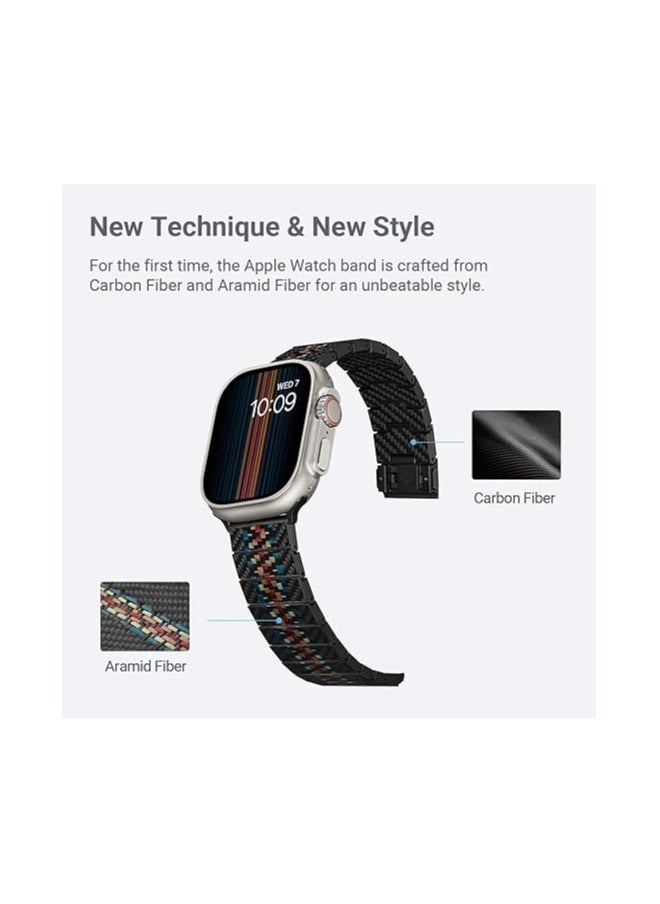 PITAKA - PITAKA Apple Watch Band Compatible with Apple Ultra/SE/9/8/7/6/5/4/3/2/1, Adjustable with Aramid & 100% Carbon Fiber Apple Watch Band - Modern Rhapsody - Image 1