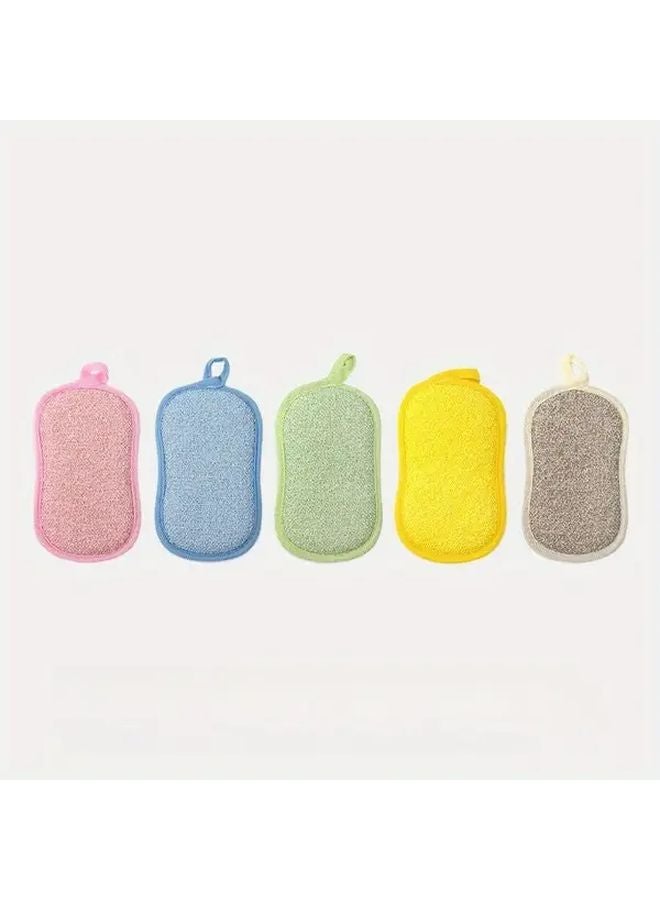 Reusable Multi Functional Sponge Scrubber Kitchen Brush Yellow Washable No Lint Loss - Image 4