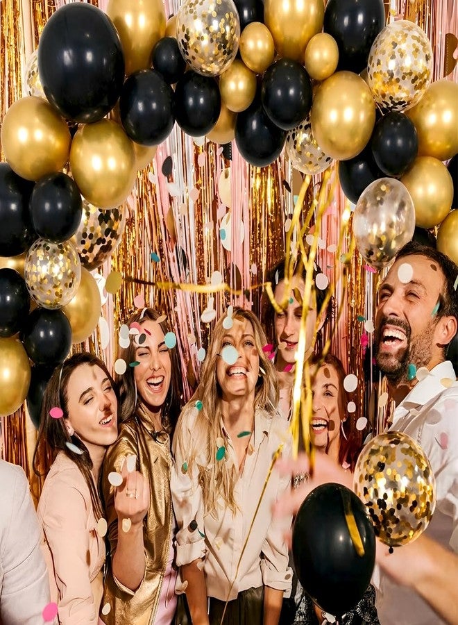 طقم قوس بالونات أسود وذهبي، 138 قطعة من البالونات السوداء والذهبية المعدنية مع بالونات على شكل نجمة متفجرة، زينة حفلات التخرج والتقاعد وأعياد الميلاد والذكرى السنوية لعام 2026 للرجال والنساء - Image 5
